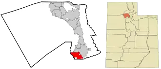 Location in Davis County and the state of Utah