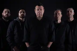 Daysend in 2025. L–R: Jason Turnbull, Aaron Bilbija, Simon Calabrese, Michael Kordek, Mat Piccolotto