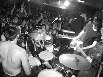 Death from Above 1979 performing in 2004. From left: Sebastien Grainger, Jesse Keeler.