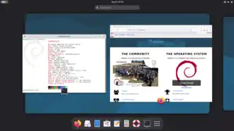 Screenshot of Debian 13 (Trixie) with the GNOME desktop environment version 48.3