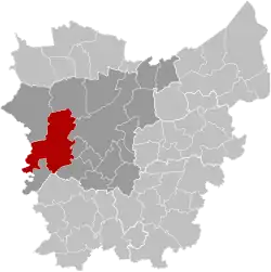 Location of Deinze in East Flanders