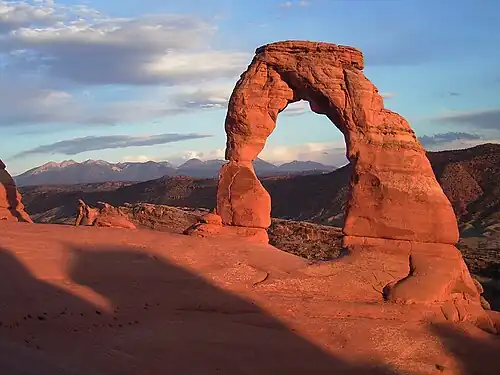 View of the Delicate Arch at sunset, August 2005
