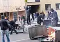 Protesters getting ready to confront the police on September 24