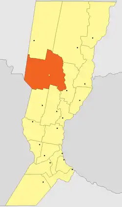Location of San Cristóbal Department within Santa Fe Province