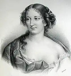Posthumous portrait of Deshoulières from 1798 or 1840