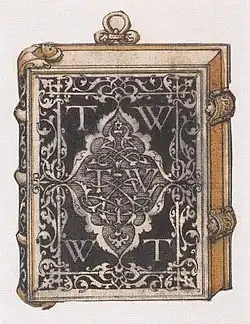 Image 15Design by Hans Holbein the Younger for a metalwork book cover (or treasure binding) (from Book design)