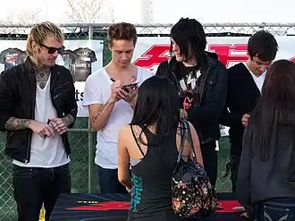 Destroy Rebuild Until God Shows after performing in Las Vegas Left to right: Craig Owens, Adam Russell, Matt Good, and Aaron Stern.
