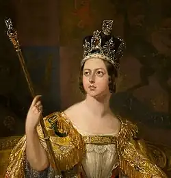 Queen Victoria depicted wearing the 1838 Imperial State Crown for her coronation portrait