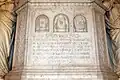 Tomb Lodewijk Napoleon with the faces of Napoleon Charles Bonaparte, Napoleon Louis Bonaparte and Carlo