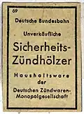 Unsellable matchbox for employees of the "Deutsche Bundesbahn" (German Federal Railway)