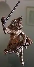 A cat chewing another with a rice twig. Norsk Folkemuseum, Ibsenmuseet (NF.2019-0541), identical to the lost figurine (NF.1914-0490A).