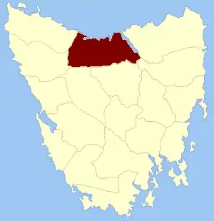 Location in Tasmania