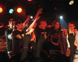 The band after their original farewell show on January 14, 2007