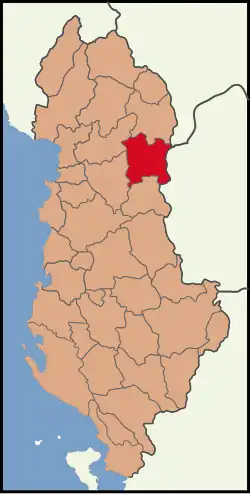 Location of Dibër District