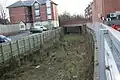 The empty trackbed at Didsbury prior to reopening