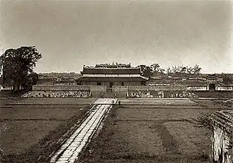 Kính Thiên Palace, rebuilt by emperor Gia Long as private residence when travelling to North Vietnam which was later destroyed by the colonial French (photo taken during the French invasion of Tonkin in 1883)