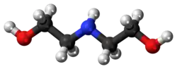 Ball-and-stick model of the diethanolamine molecule