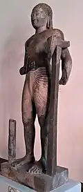 6th century Khmer depiction of Balarama wearing sompot chong kben from Phnom Da temple, Angkor Borei, Takeo, Cambodia. Now exhibits in National Museum of Cambodia.
