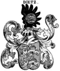 Later hereditary arms as illustrated in Siebmacher's Wappenbuch.