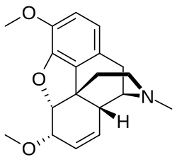 Chemical structure of dimethylmorphine.