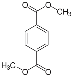 Structural formula of dimethyl terephthalate