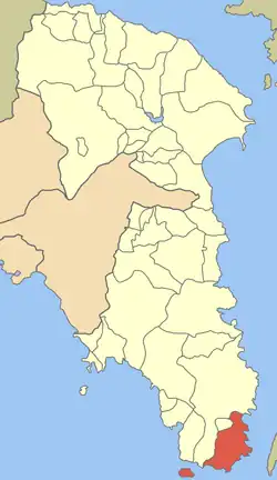 Location of the Lavreotiki municipal unit