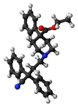 Ball-and-stick model of diphenoxylate