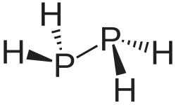 Stereo structural formula of diphosphane with explicit hydrogens