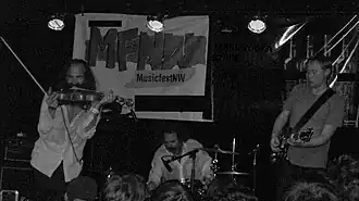 Dirty Three, (from left to right) Warren Ellis, Jim White, Mick Turner MusicfestNW, Portland, Oregon, September 2009.