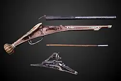 Disassembled wheellock pistol of the 16th century