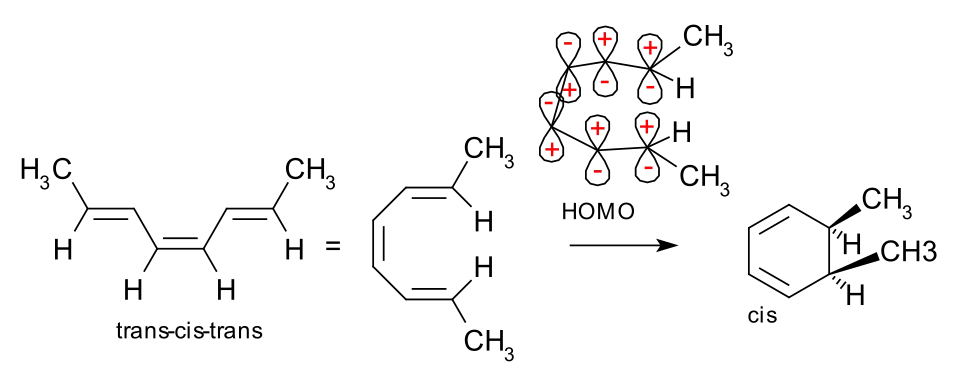 Disrotatory ring closing reaction