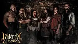 Distoriam Promo Picture, February 20th, 2017. From left to right: François Bertrand (Ex-Member), Tommy Dufault, Sabrina Mazerolle (Ex-Member), Morgan Cassidy Beaudet, Marc-André Lépine (Ex-Member) and Yann Pouliot (Ex-Member). Not in the picture: Sophie Robillard, Pierre-Antoine Chaussé-Castonguay, David Massicotte, Erik Grenier.