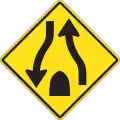 Divided highway ends ahead.