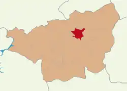 Map showing Kocaköy District in Diyarbakır Province