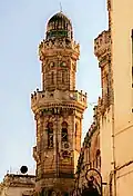 One of the mosque minarets