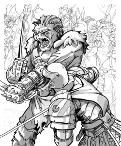 Image 2Orcs were popularized by fantasy author J. R. R. Tolkien and are found in many fantasy games. (from Dungeons & Dragons controversies)