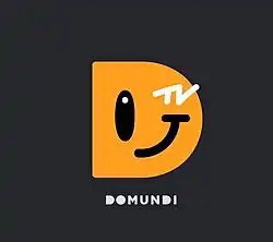 Domundi TV logo, stylized Thai typography with playful design