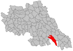 Location in Iași County