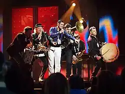 Andra Generationen and Dogge Doggelito performing in Melodifestivalen 2010