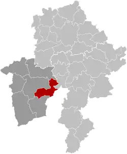 Location of Doische in the province of Namur