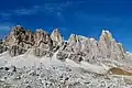 Fanis south peak (left of center) and Torre Fanis (right)