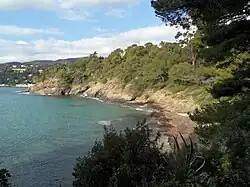 A view from the coastal path of the Domaine Rayol