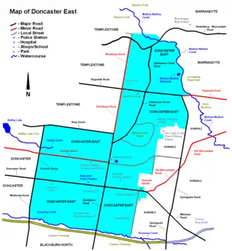 Map of Doncaster East