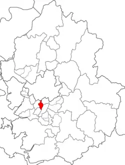 Map of Gyeonggi Province highlighting Dongan District.