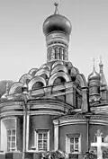 The Smaller Cathedral of Donskoy Monastery with the three rows of large kokoshniks