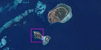 Dowar Islet (in pink rectangle) as part of the Murray Islands