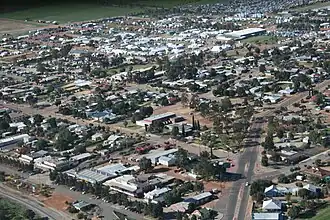 Photo of Dowerin from the air looking north-east, during the 2007 Dowerin GWN Field Days