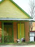 One of the brightly colored buildings in downtown Waverly