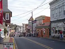 The historic commercial district along Potomac Street in Brunswick