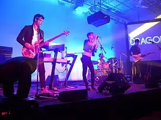 Dragonette performing at the MSN.ca Launch Party on October 1, 2009